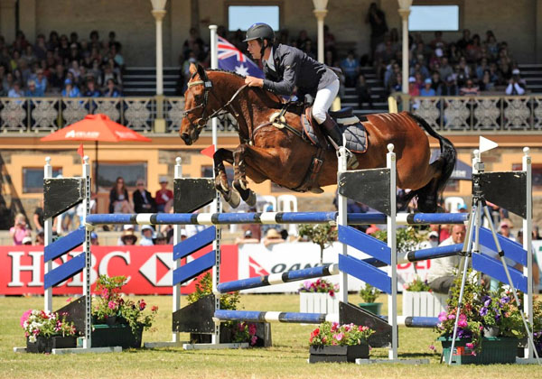 Christopher Burton made Adelaide history with the catch ride, TS Jamaimo, owned by Stephanie Pearce, when winning the HSBC CCI4*, second leg of the FEI Classics™ 2013/2014 series. (Julie Wilson/FEI)  