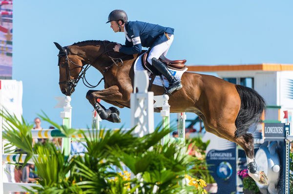 Scott Brash (GBR), pictured here at the Miami Beach 2015 CSI5* on Hello Sanctos, is back as world Jumping number one at the top of the Longines Rankings.